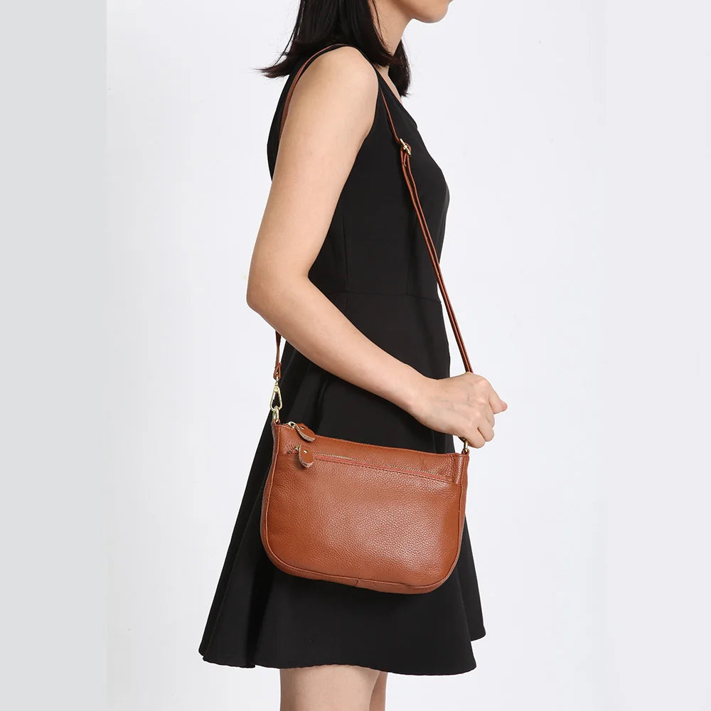 Roma Luxe™ | Genuine Leather Small Flap Crossbody Bag