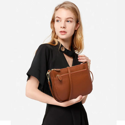 Roma Luxe™ | Genuine Leather Small Flap Crossbody Bag