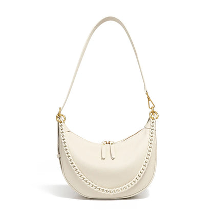 Roma Luxe™ | 100% Genuine Leather Half-Moon Chain Bag