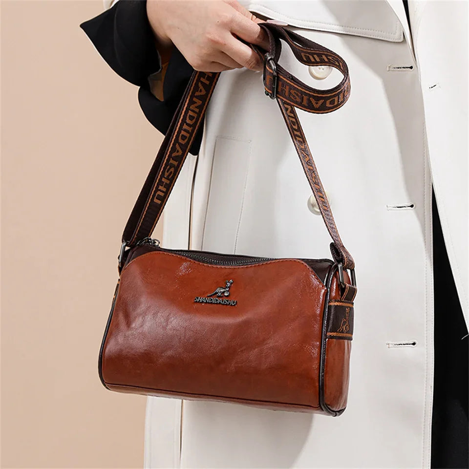 Roma Luxe™ | Premium Soft Leather Crossbody Tote