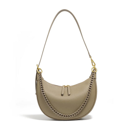 Roma Luxe™ | 100% Genuine Leather Half-Moon Chain Bag