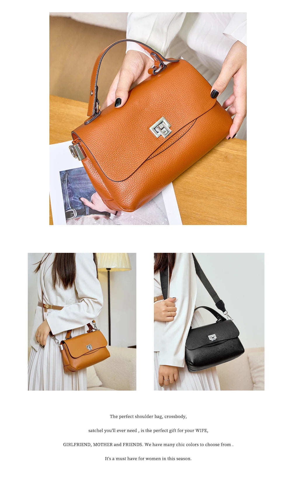 Roma Luxe™ | Genuine Leather Envelope Crossbody Bag