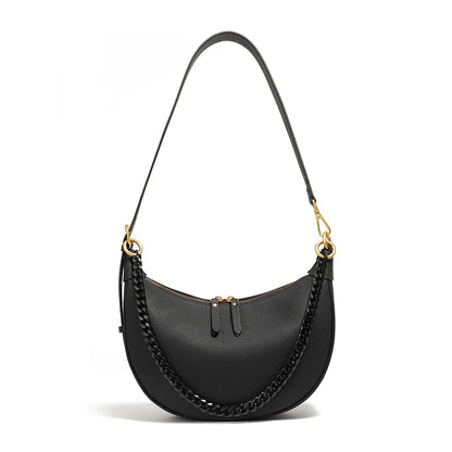 Roma Luxe™ | 100% Genuine Leather Half-Moon Chain Bag