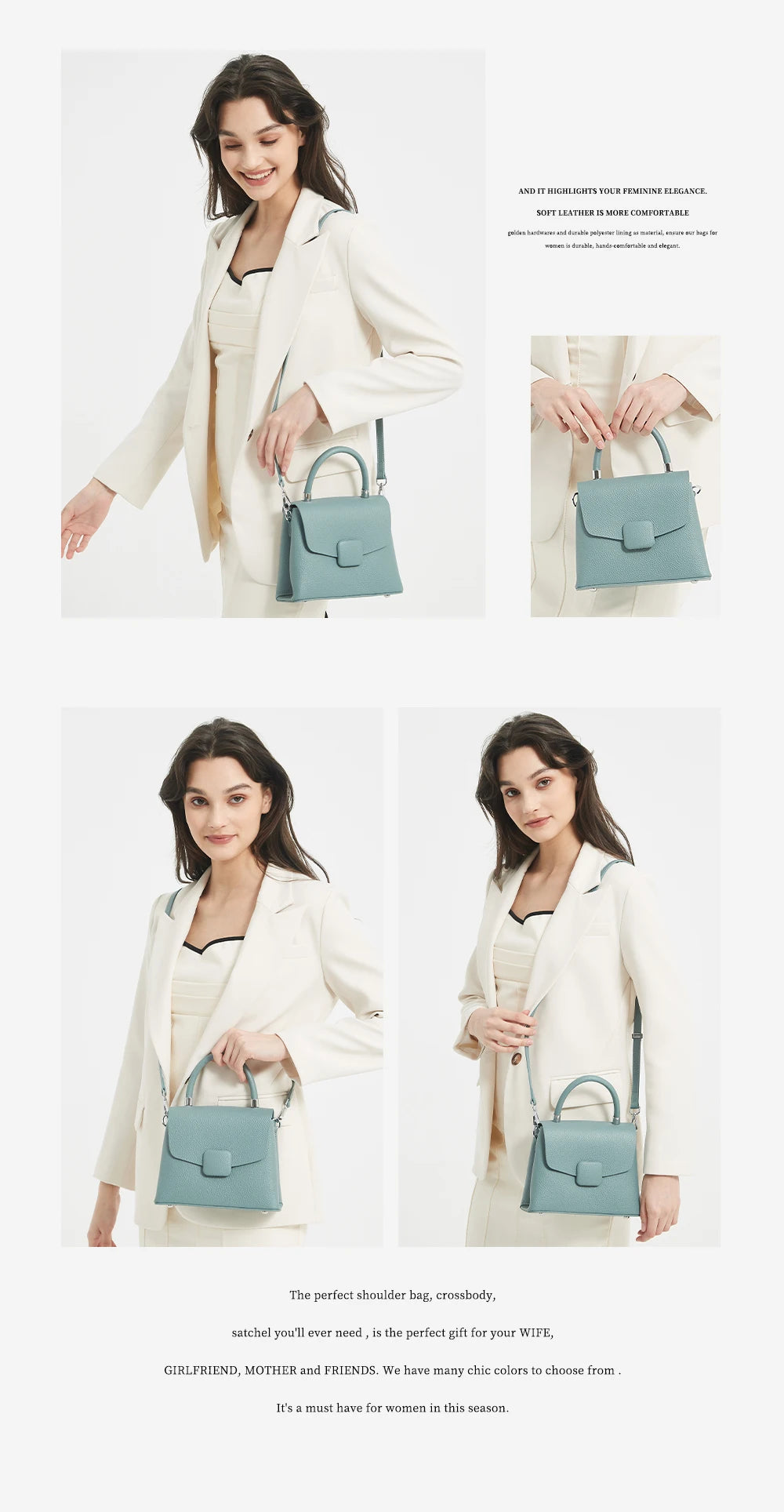 Roma Luxe™ | Elegant Leather Tote & Crossbody Bag